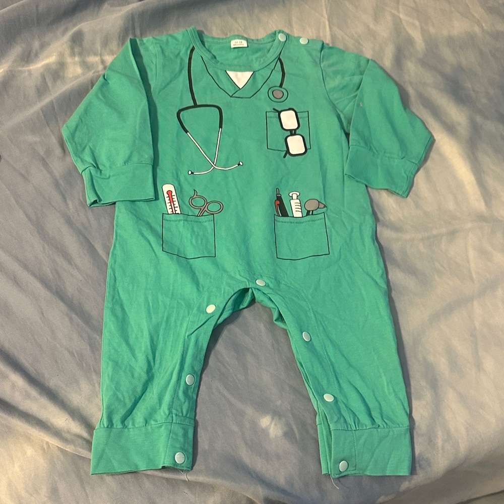 Kids Doctor-Themed Green Footie